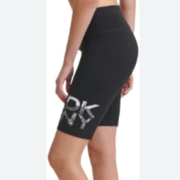 DKNY Sport Black & White City Signature Decal Biker Shorts, Multiple Sizes, NWT! - Picture 2 of 11